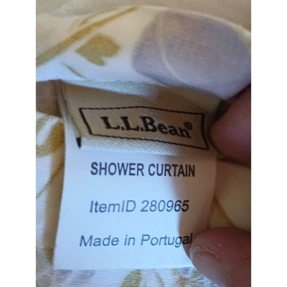 LL Bean lavender sage green Paisley shower curtain 100% cotton Portugal 64"X70" - Picture 2 of 4